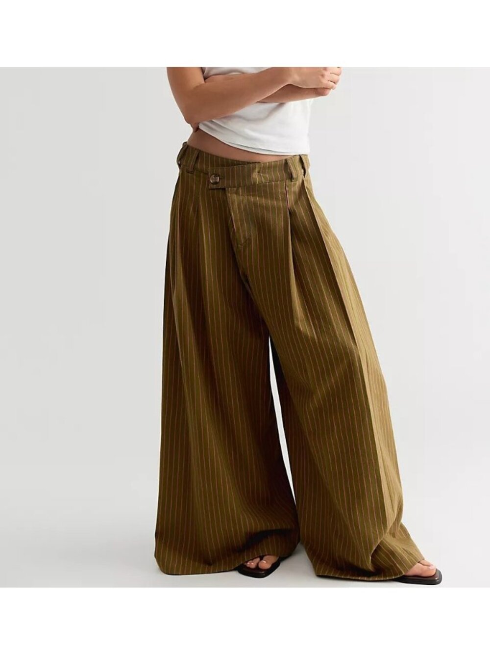 Free People We The Free Porter Crossover Wide Leg Trousers Grunge Y2K Womens 6 - Picture 1 of 9